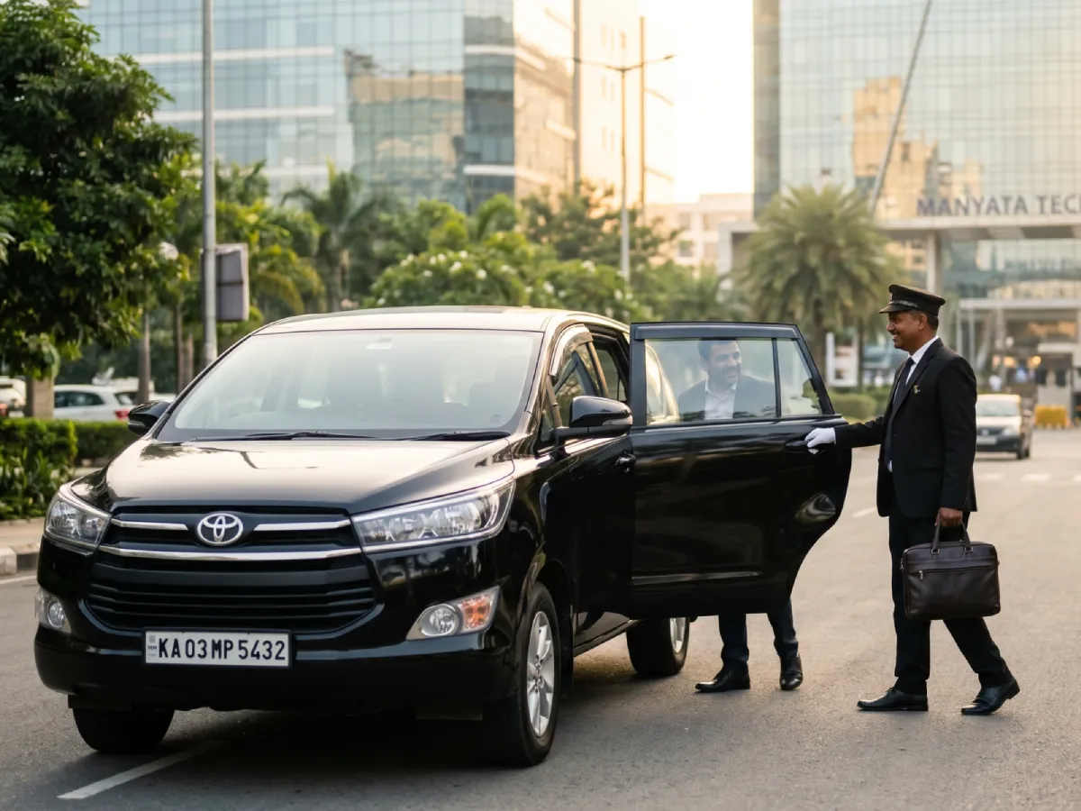 Corporate logistics vehicles at office